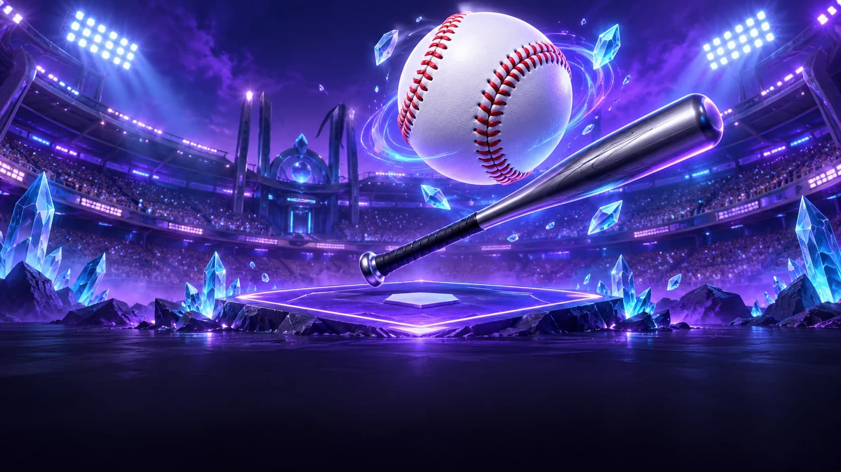 Illustrated baseball arena